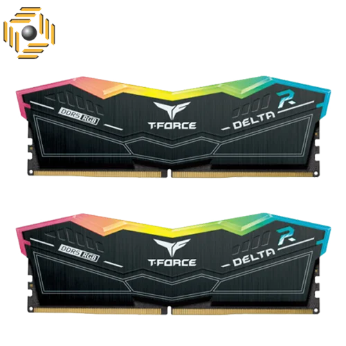 رم تیم گروپ T-Force DELTA Black RGB 32GB 16GB×2 6400Mhz CL40